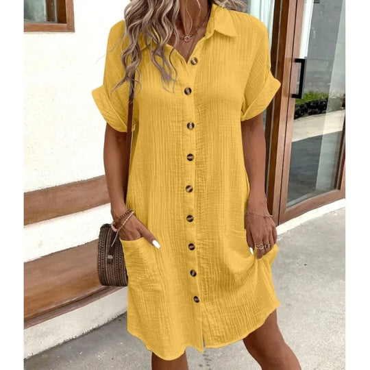 women cotton dress in blue for summer outings 4