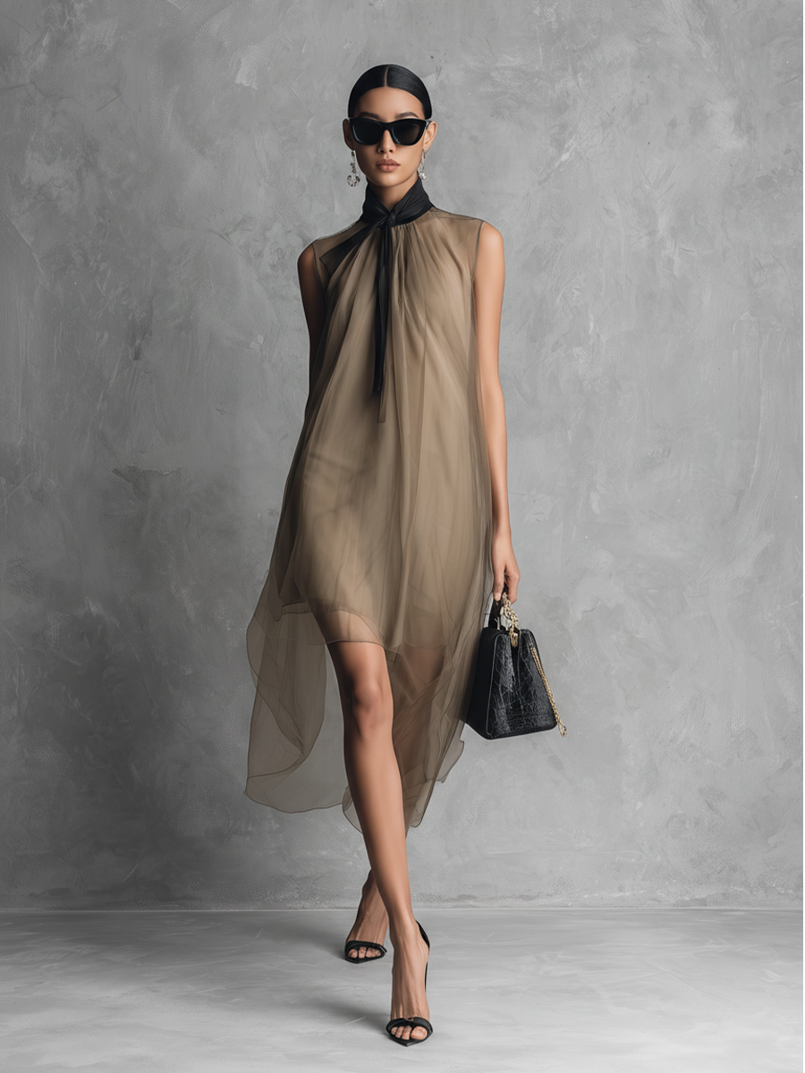 Connie  - Sleeveless Color Block Dress 