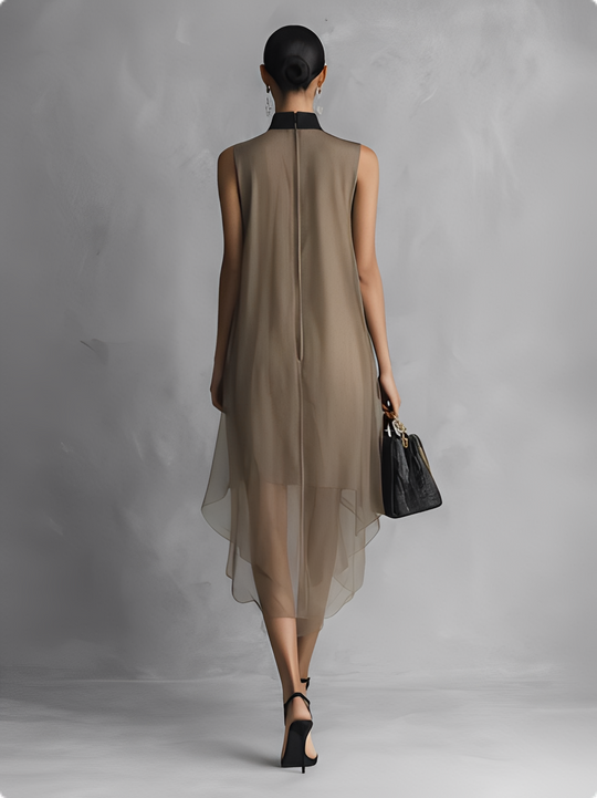 Connie  - Sleeveless Color Block Dress 