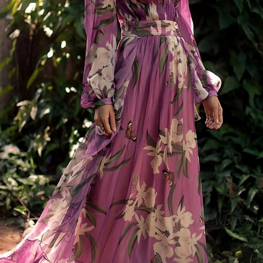 Cristina  - Long Floral Maxi Dress Garden Parties