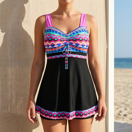 Dana  - Geometric Print Tankini Set