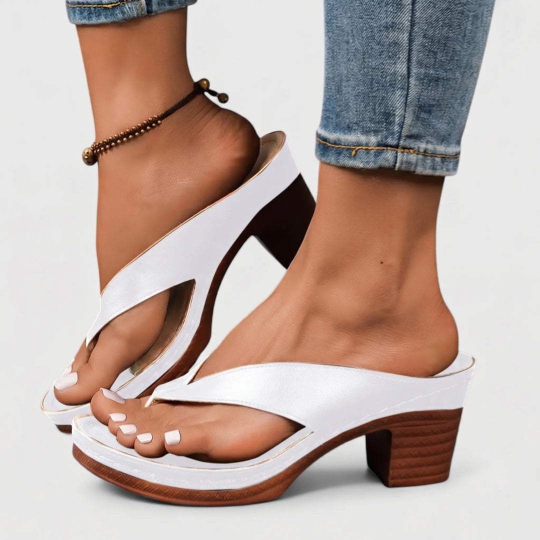 Debbie  - Wedge Toe-Loop Sandal Heel