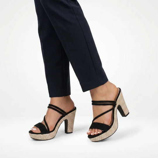 Delia  - Strappy Block Heel Platform Sandal
