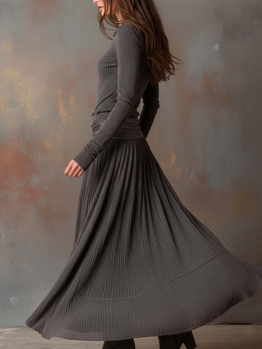 Denise  - Ribbed Knit Midi Dress 
