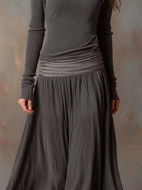 Denise  - Ribbed Knit Midi Dress 