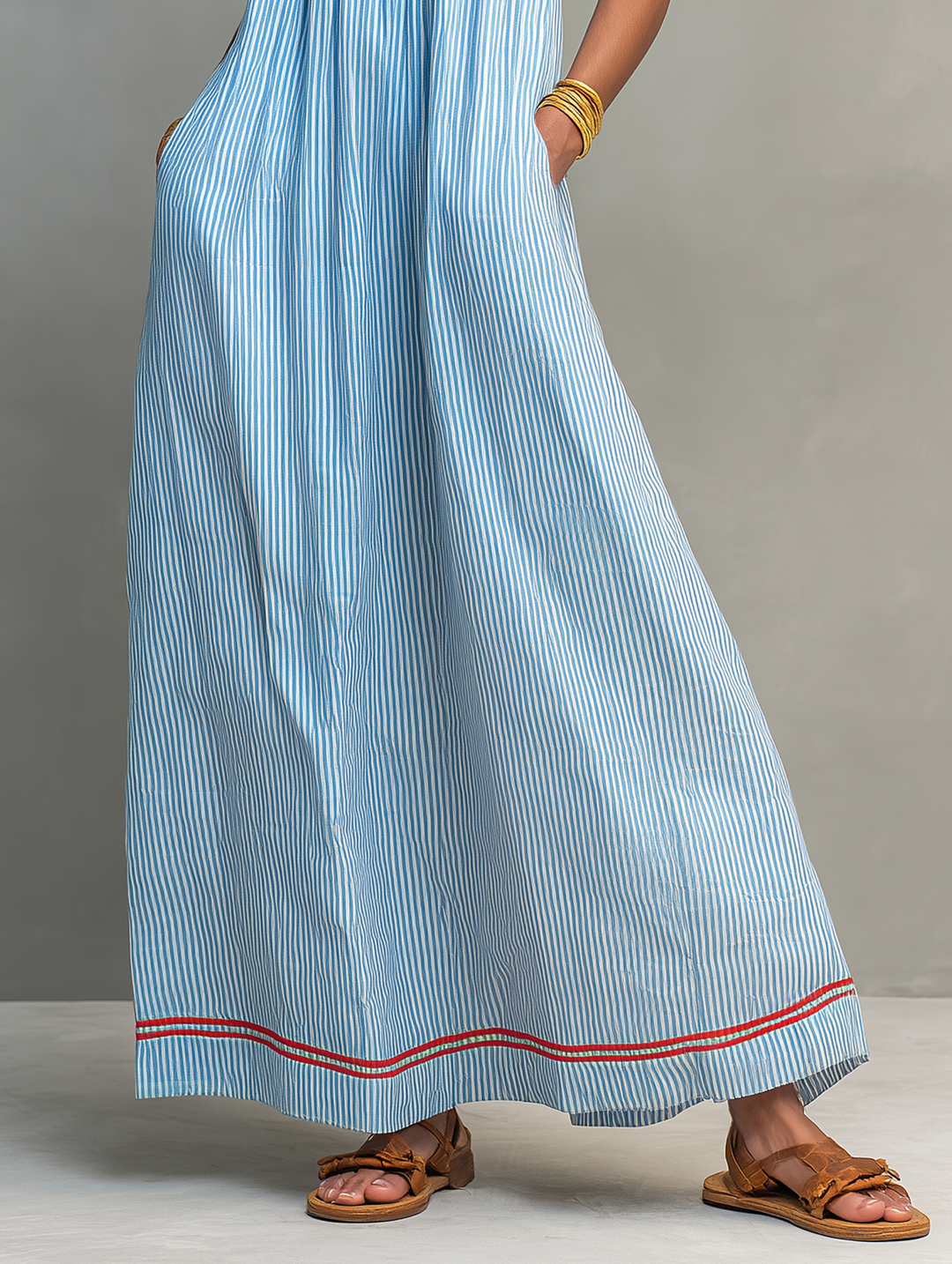 Desiree  - Striped Sleeveless Maxi Dress Casual Weekend Outings