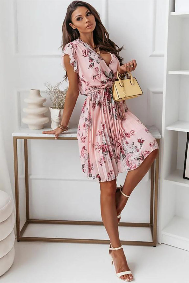 Dolores  - Floral Print Wrap Midi Dress