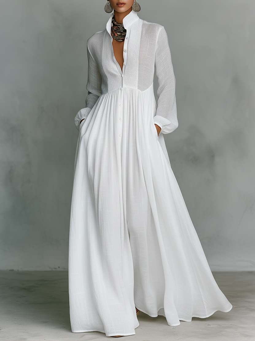 Doris  - Long Sleeve Maxi Dress Casual Daily Wear