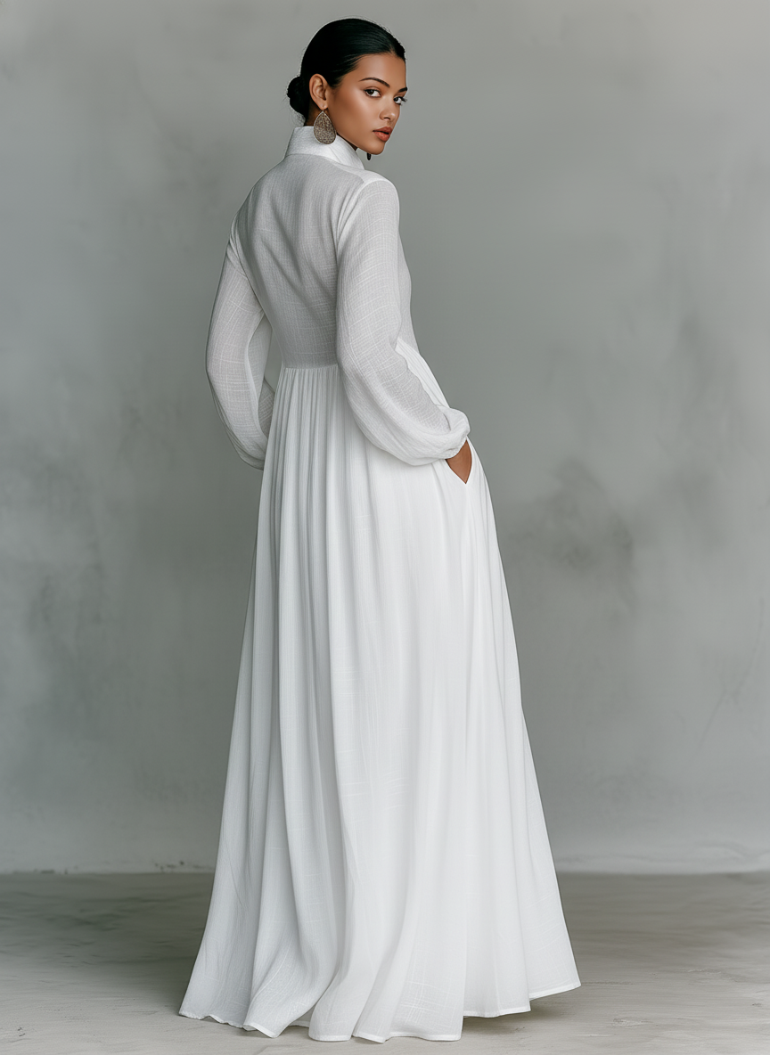 Doris  - Long Sleeve Maxi Dress Casual Daily Wear