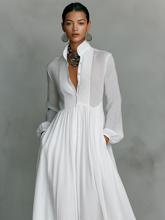 Doris  - Long Sleeve Maxi Dress Casual Daily Wear