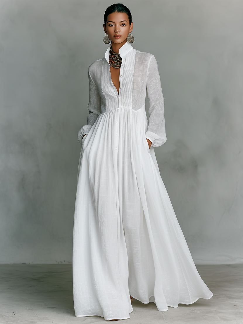 Doris  - Long Sleeve Maxi Dress Casual Daily Wear