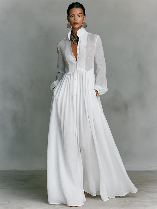 Doris  - Long Sleeve Maxi Dress Casual Daily Wear