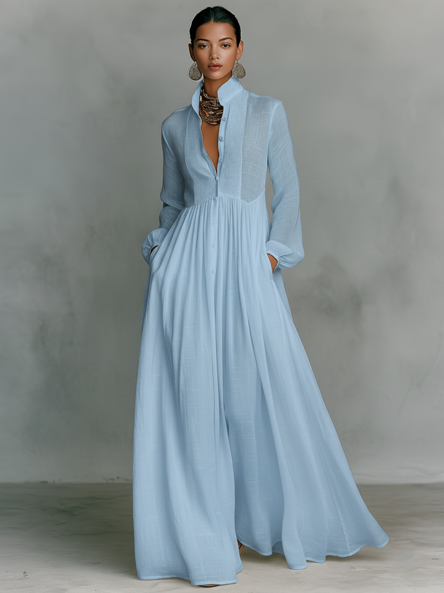 Doris  - Long Sleeve Maxi Dress Casual Daily Wear