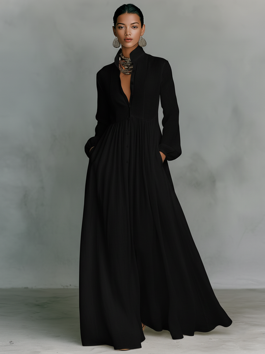 Doris  - Long Sleeve Maxi Dress Casual Daily Wear