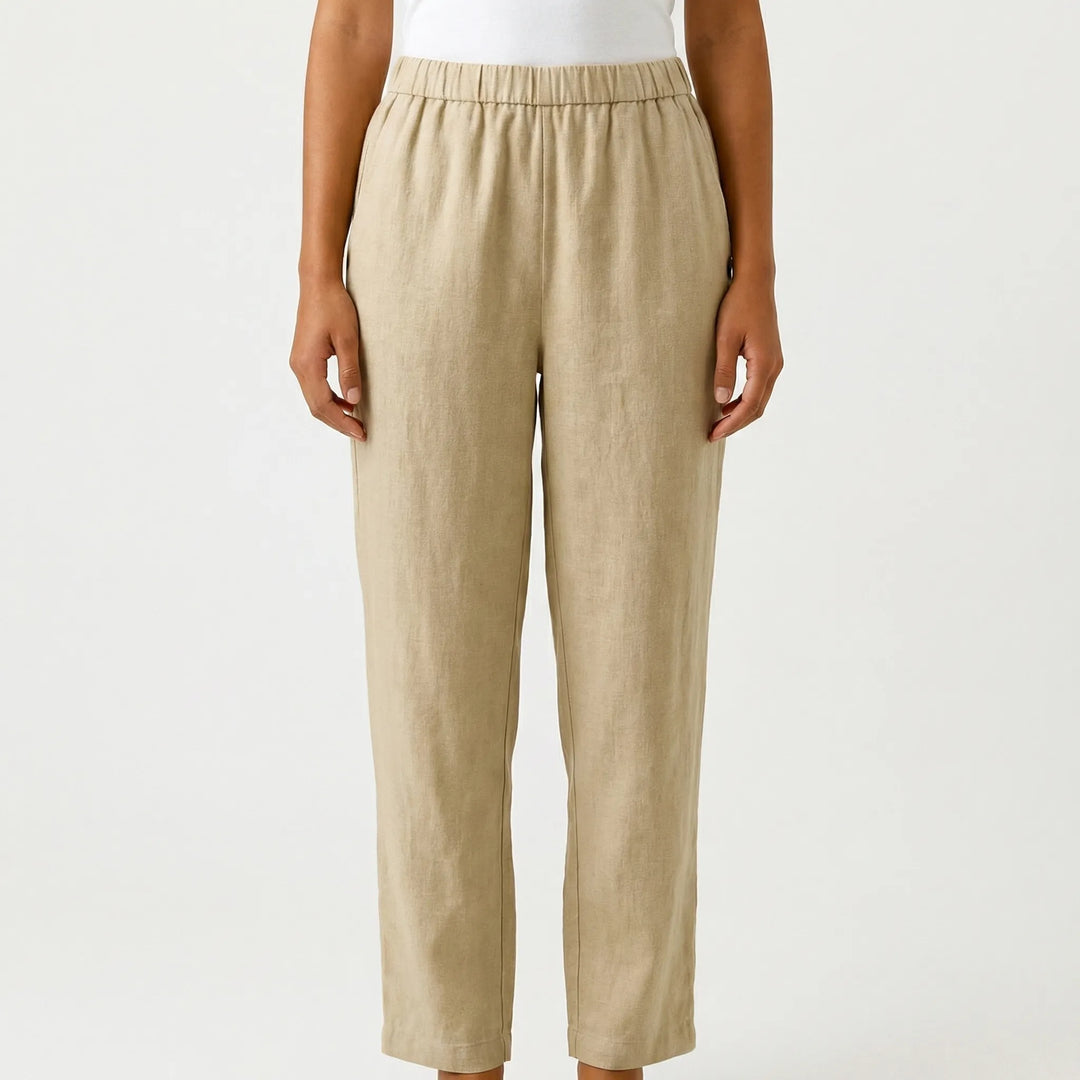 Edna  - Straight-Leg Cuffed Ankle Pants