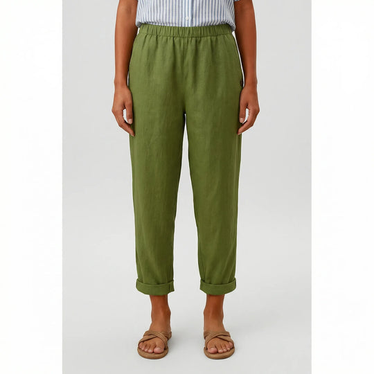 Edna  - Straight-Leg Cuffed Ankle Pants