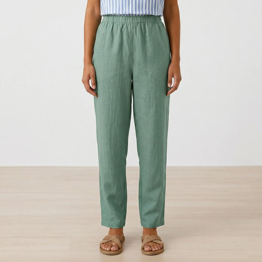 Edna  - Straight-Leg Cuffed Ankle Pants