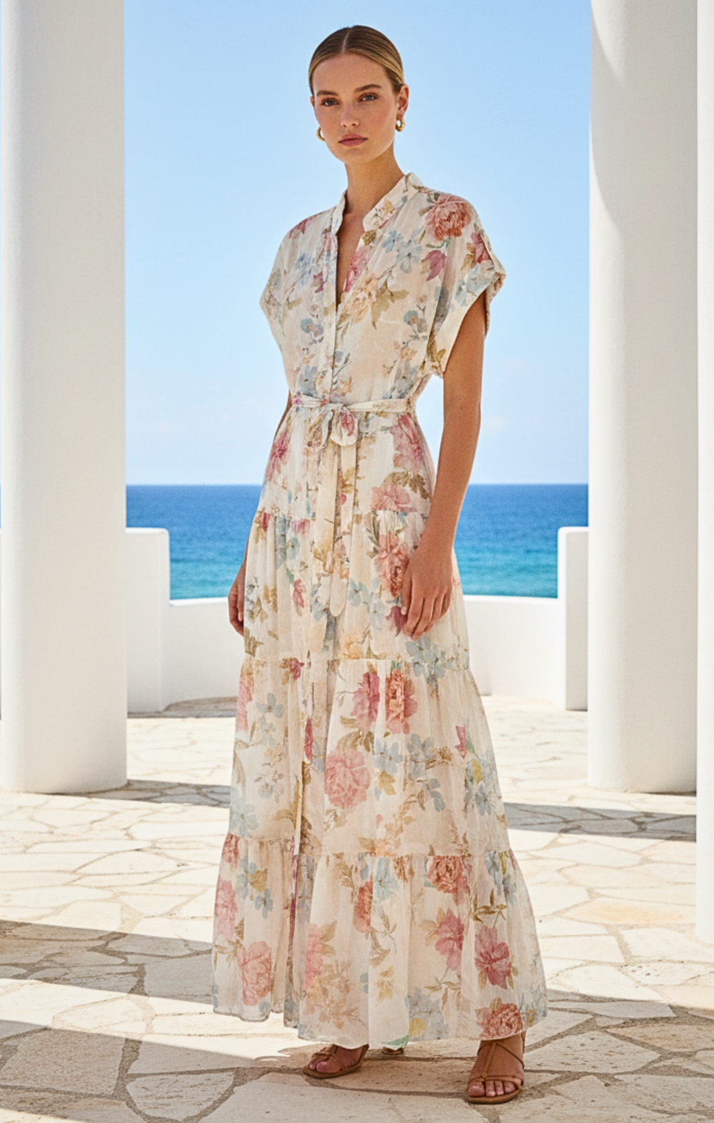 Elaine  - Floral Print Maxi Dress