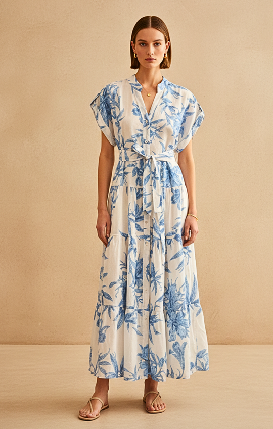 Elaine  - Floral Print Maxi Dress