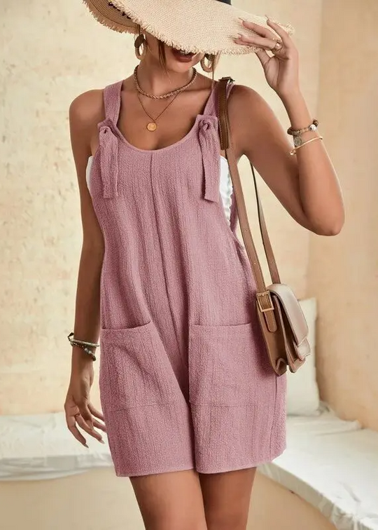 women cotton romper in navy for casual outings 3