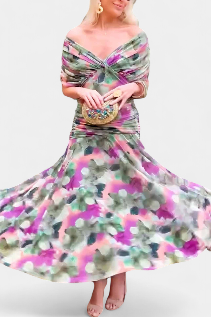 women floral dress in blue for summer occasions 6