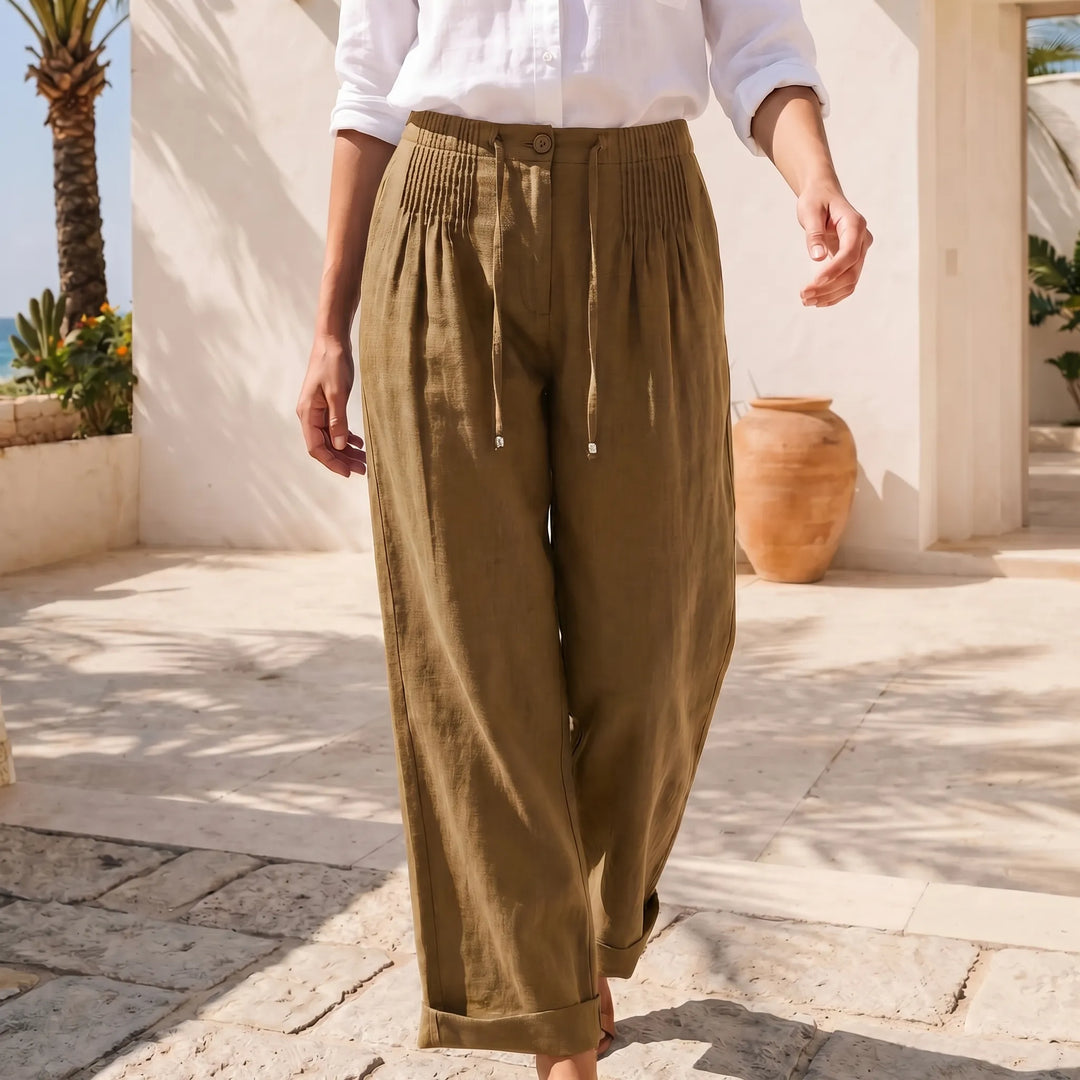 Esther  - High-Waist Wide-Leg Casual Pants