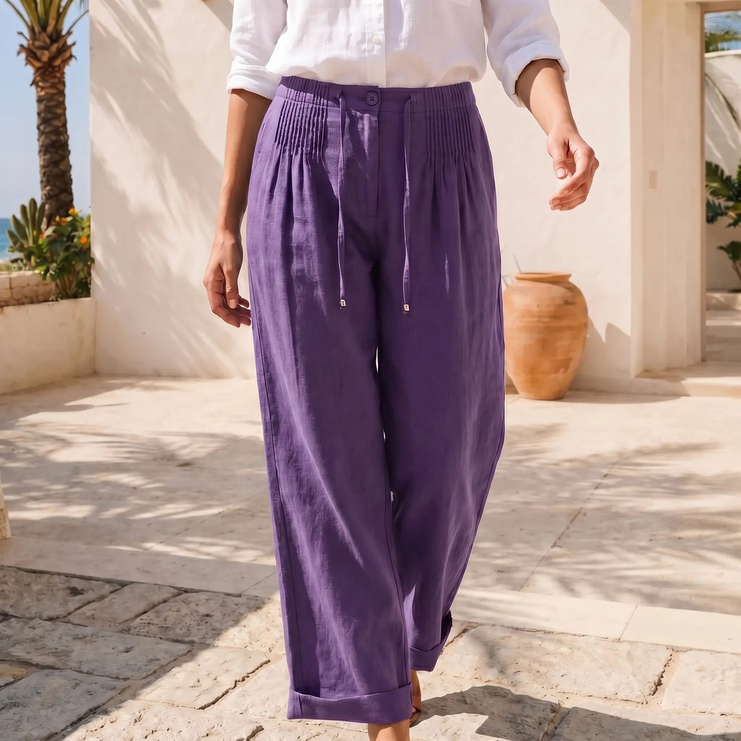 Esther  - High-Waist Wide-Leg Casual Pants