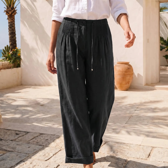 Esther  - High-Waist Wide-Leg Casual Pants