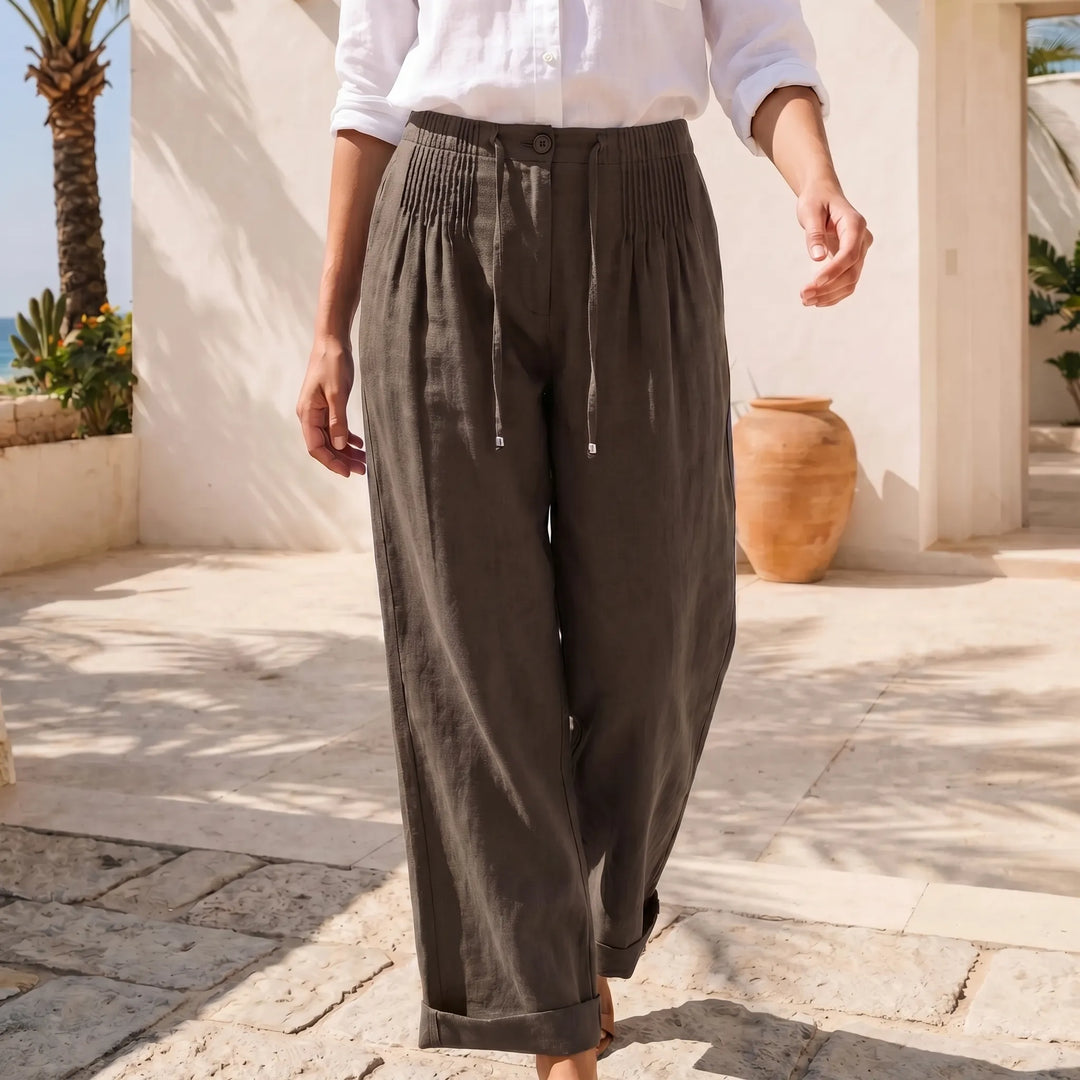 Esther  - High-Waist Wide-Leg Casual Pants