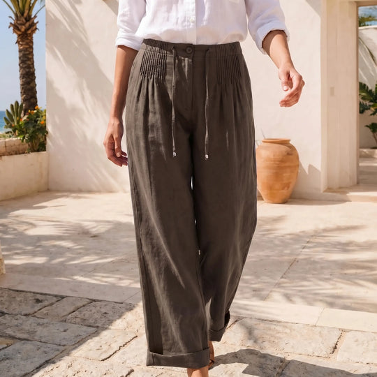 Esther  - High-Waist Wide-Leg Casual Pants
