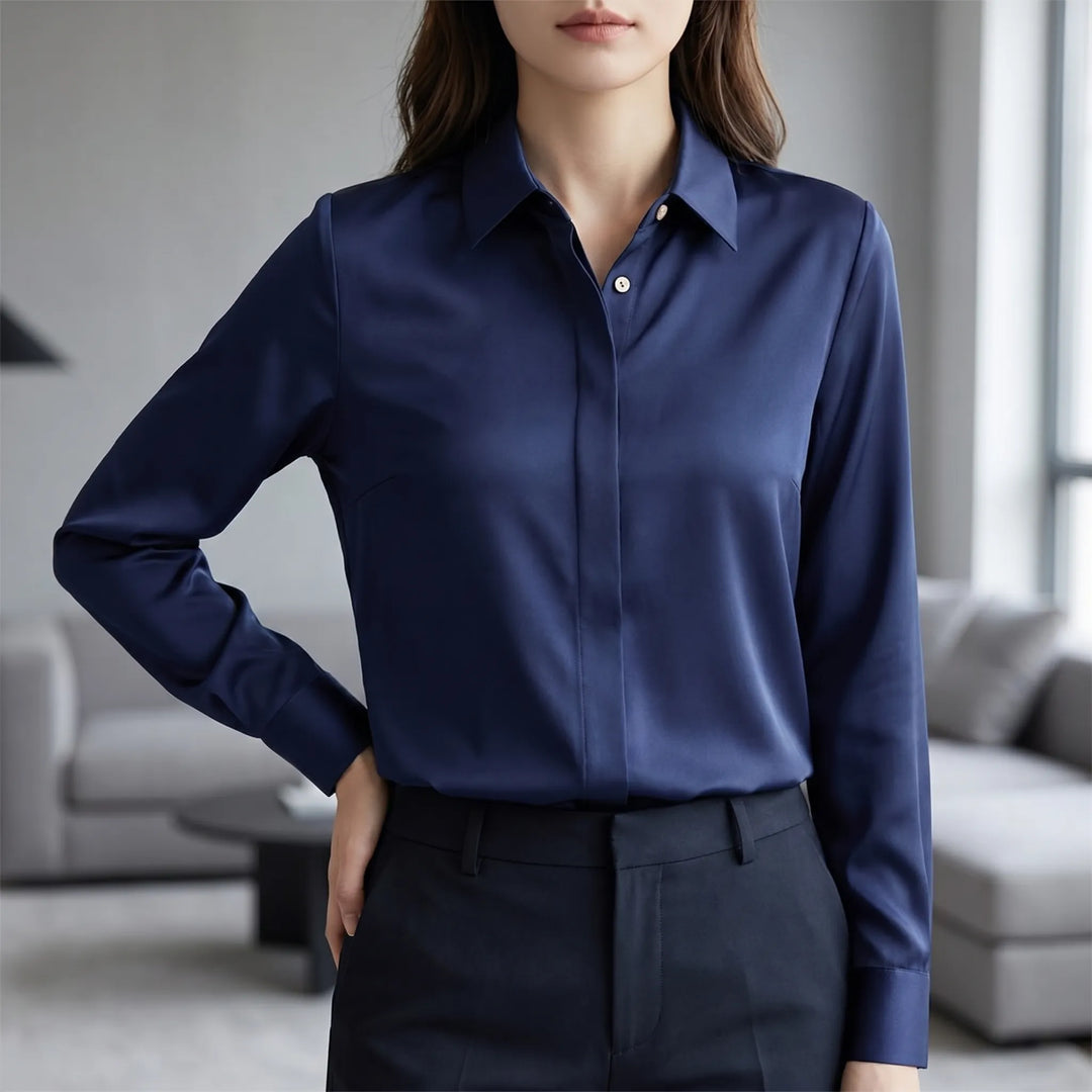 Faith  - Long Sleeve Button-Down Collared Top