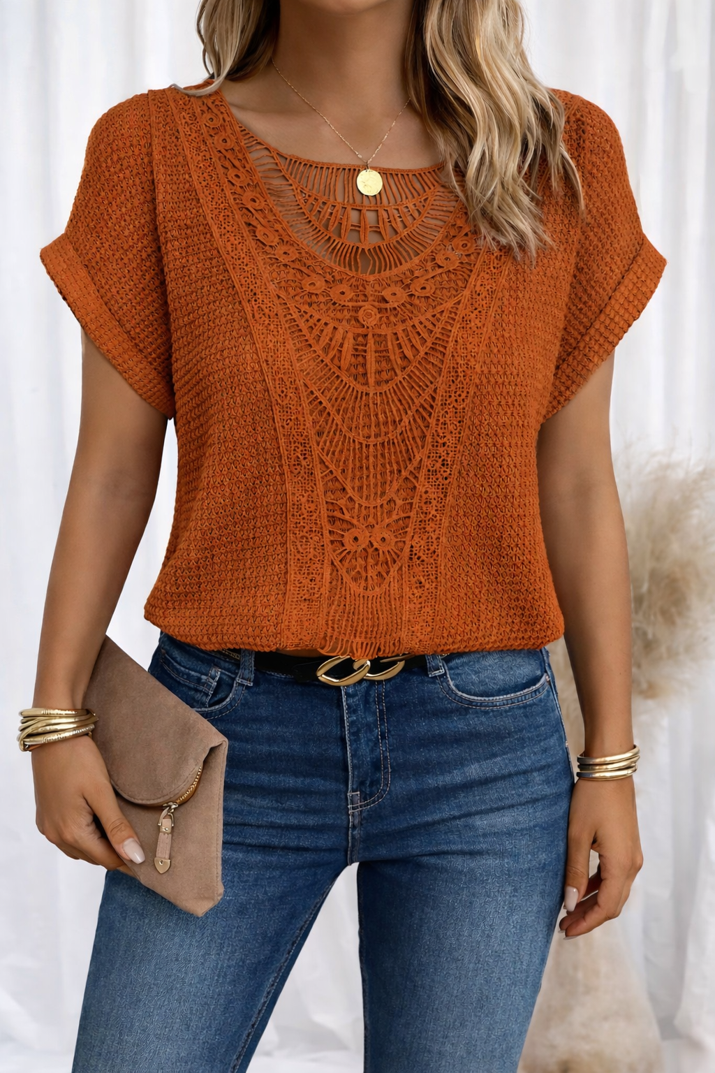 Faye  - Lace Panel Blouse