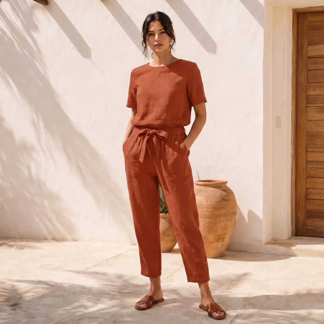 Frances  - Short Sleeve Top And Trouser Set