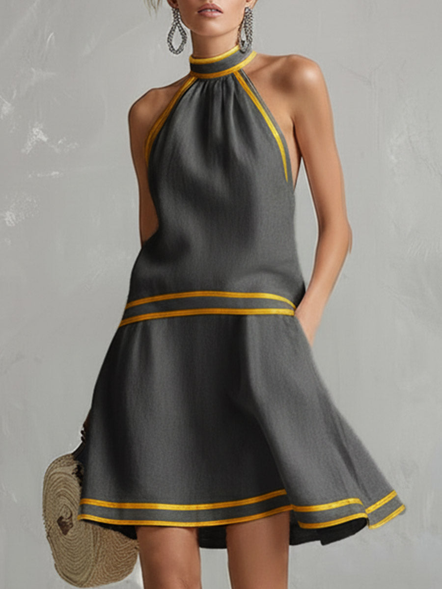 Francis  - Halter Neck Mini Dress Warm Weather Outings