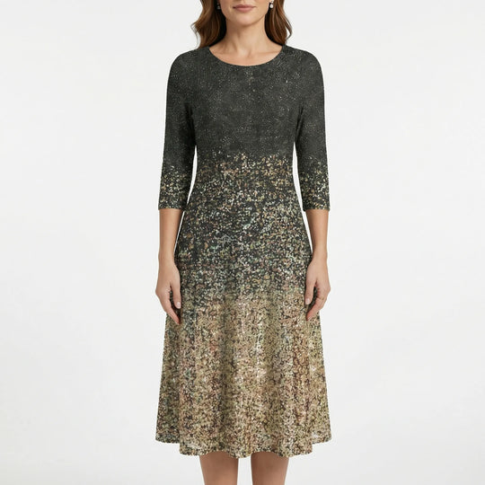 Genevieve  - Structured Midi Dress With Shimmer Detail