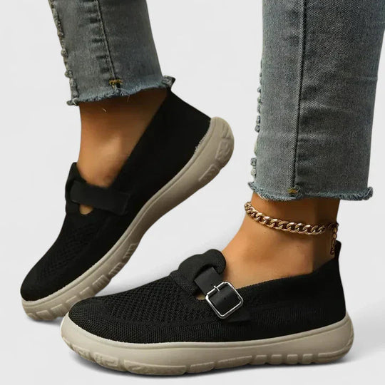 women leather loafers in black for casual outings 1