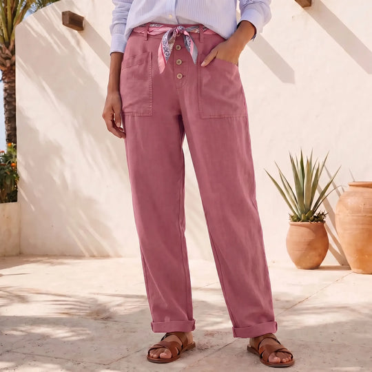 Hannah  - High Waist Relaxed Tapered Trousers