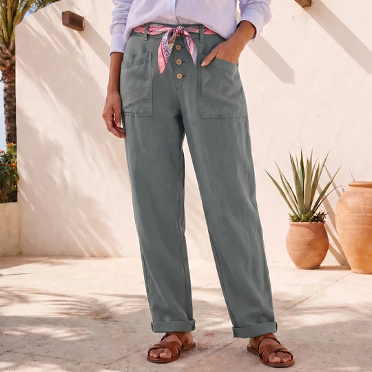 Hannah  - High Waist Relaxed Tapered Trousers