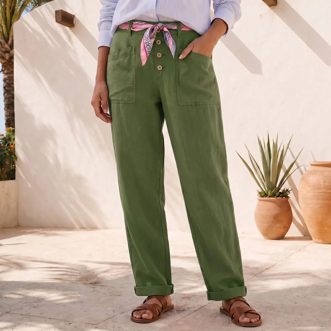 Hannah  - High Waist Relaxed Tapered Trousers
