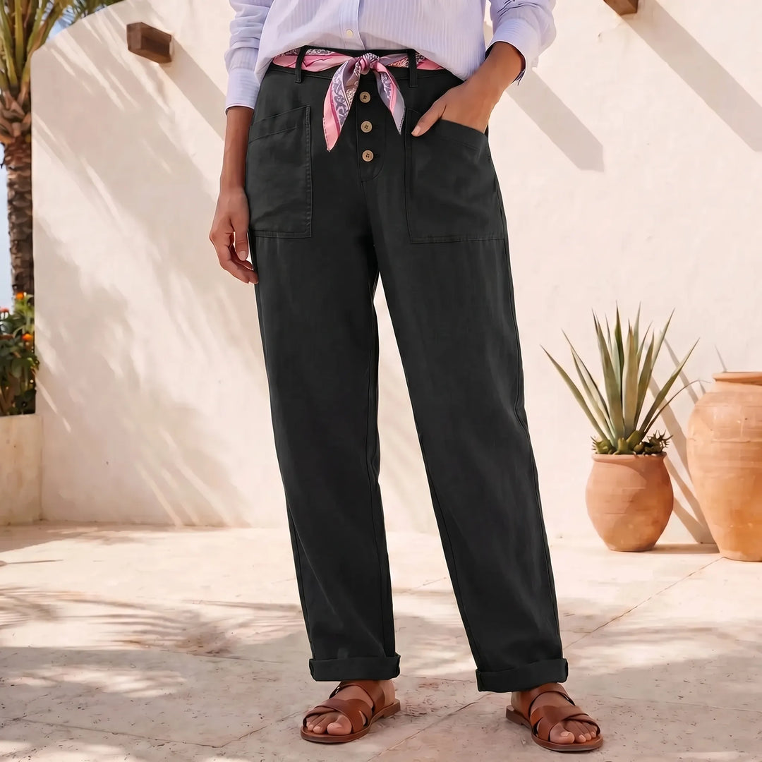Hannah  - High Waist Relaxed Tapered Trousers