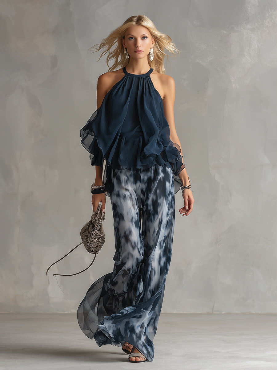 Heather  - Two-Piece Wide-Leg Outfit Evening City Outings