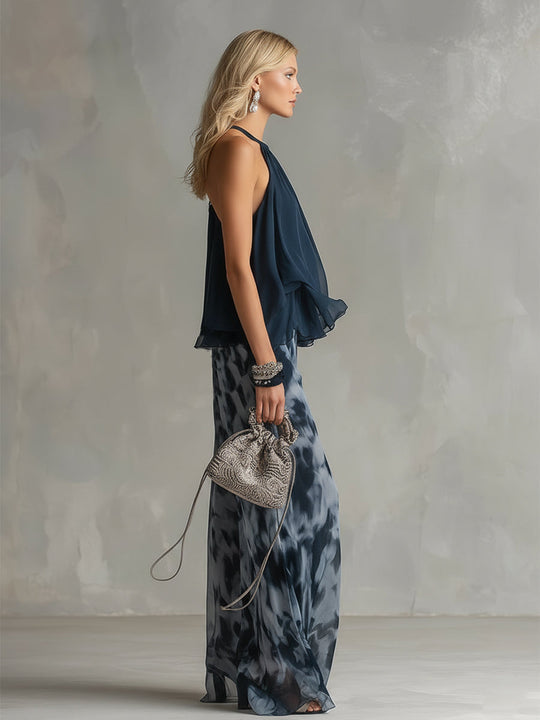 Heather  - Two-Piece Wide-Leg Outfit Evening City Outings