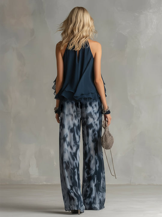 Heather  - Two-Piece Wide-Leg Outfit Evening City Outings