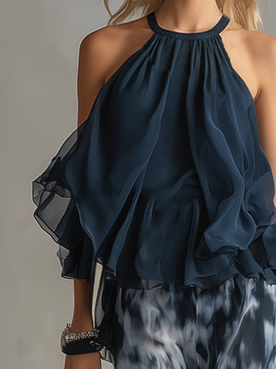 Heather  - Two-Piece Wide-Leg Outfit Evening City Outings