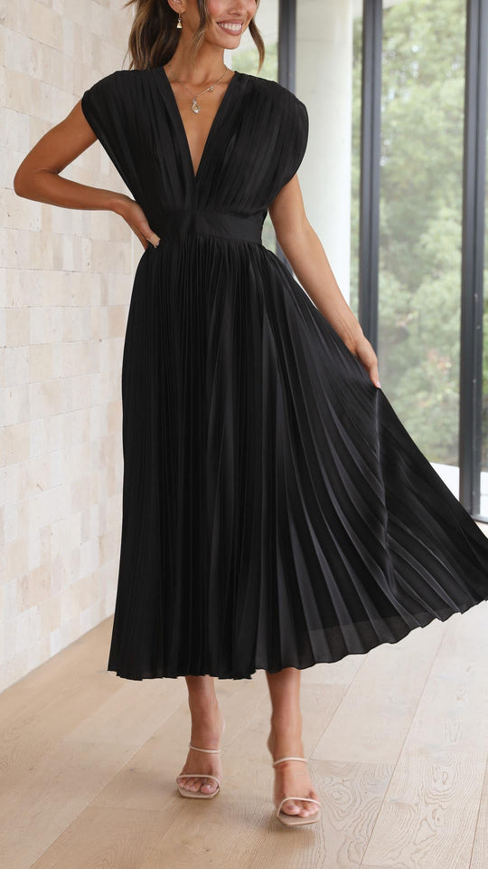 Henrietta  - Pleated Sleeveless Maxi Dress