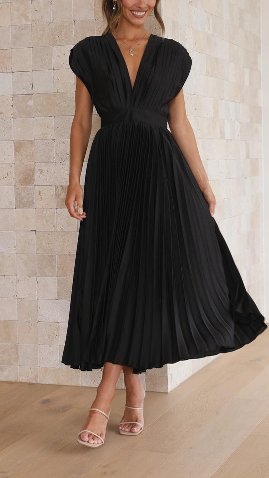 Henrietta  - Pleated Sleeveless Maxi Dress