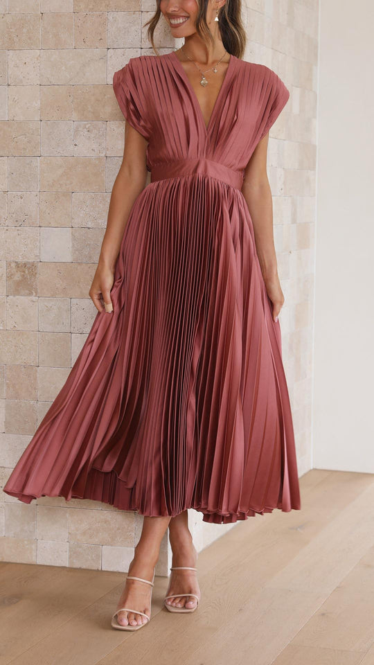 Henrietta  - Pleated Sleeveless Maxi Dress