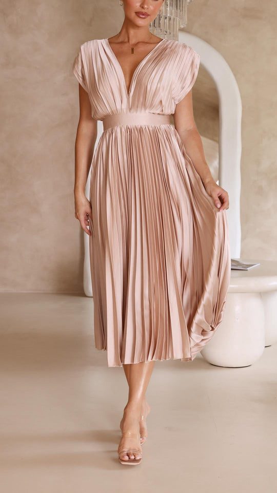Henrietta  - Pleated Sleeveless Maxi Dress