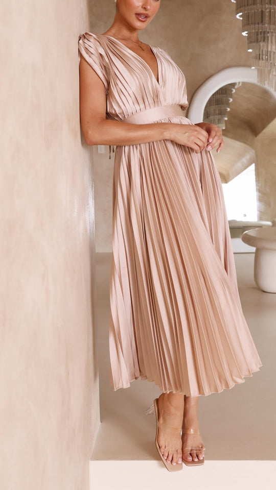 Henrietta  - Pleated Sleeveless Maxi Dress