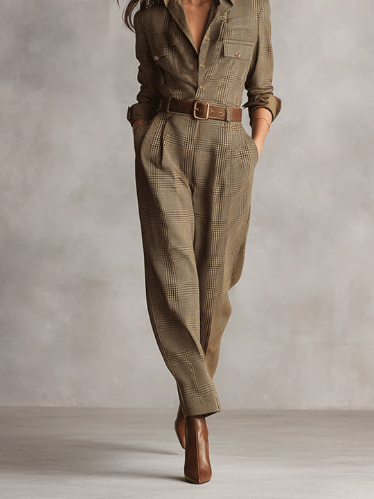 Isabel  - Tweed Utility Jumpsuit Workplace Meetings